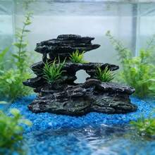 叠石摆件 - 水族箱景观装饰，仿英式叠石设计，搭配仿真水生植物，可为鱼虾提供躲藏洞穴，中式禅意水族箱核心配件 - A - 查看 5