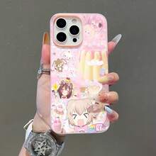 Ídolos de anime rosas con temática de pudín dulce.funda de teléfono Fundas compatibles con ,Apple,VIVO,OPPO,,, y Honor.Fabricadas en silicona TPU,ofrecen protección contra golpes y caídas. - Rosa - Ver 3