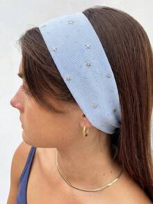 1-3条装女士柔软防滑星形印花发带，弹性瑜伽运动发饰，百搭日常夏季装扮沙滩发带 - 彩色 - 查看 6