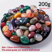 30-250克 什锦抛光波西米亚天然石和水晶 - 色彩鲜艳的宝石，适用于家居装饰、鱼缸、多肉植物玻璃容器、花园和花盆装饰、景观美化 | 波西米亚风格 | 装饰鹅卵石 - 彩色 - 查看 17