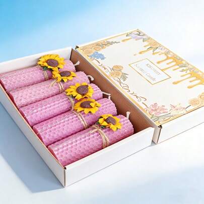 Pure Handmade Beeswax Candle, Extra Long Burning Time: Long-Lasting Premium Home Decor, Must-Have Gift For Candle Lovers! Natural Honey Fragrance, Brings The Sunshine Of Summer Indoors, Ideal For Mother's Day, Cherry Blossom Season Gifts!