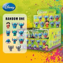 Monogram 1个迪士尼官方授权盲盒3D立体人偶包夹挂件盲袋动漫人物钥匙扣动漫收藏品开云背包装饰史迪奇和莉萝随机钥匙圈礼物 - 彩色 - 查看 5
