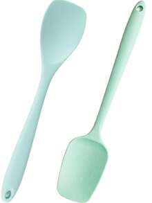 2pcs Silicone Kitchen Utensil Set, Heat Resistant Non-Stick Cooking Tools, Includes Silicone Spatula, Salad Tongs, Baking Scraper, Perfect For Baking, Mixing, Scraping, Dishwasher - Multicolor - View 8
