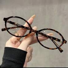 Fashionable Oval Women's Glasses With Lenses, Transparent Design, Suitable For Party, Daily Decorative Accessory - Multicolor - View 1