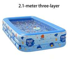 1 pieza Piscina inflable grande, adecuada para uso en el patio y el hogar, colores vibrantes - A - Ver 7
