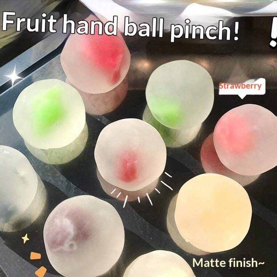 1pc Handmade Soft & Elastic Fruit Mochi Stress Relief Toy, Made Of High-Quality Slow Rebound Material, Realistic And Suitable For Squeezing And Stress Relief