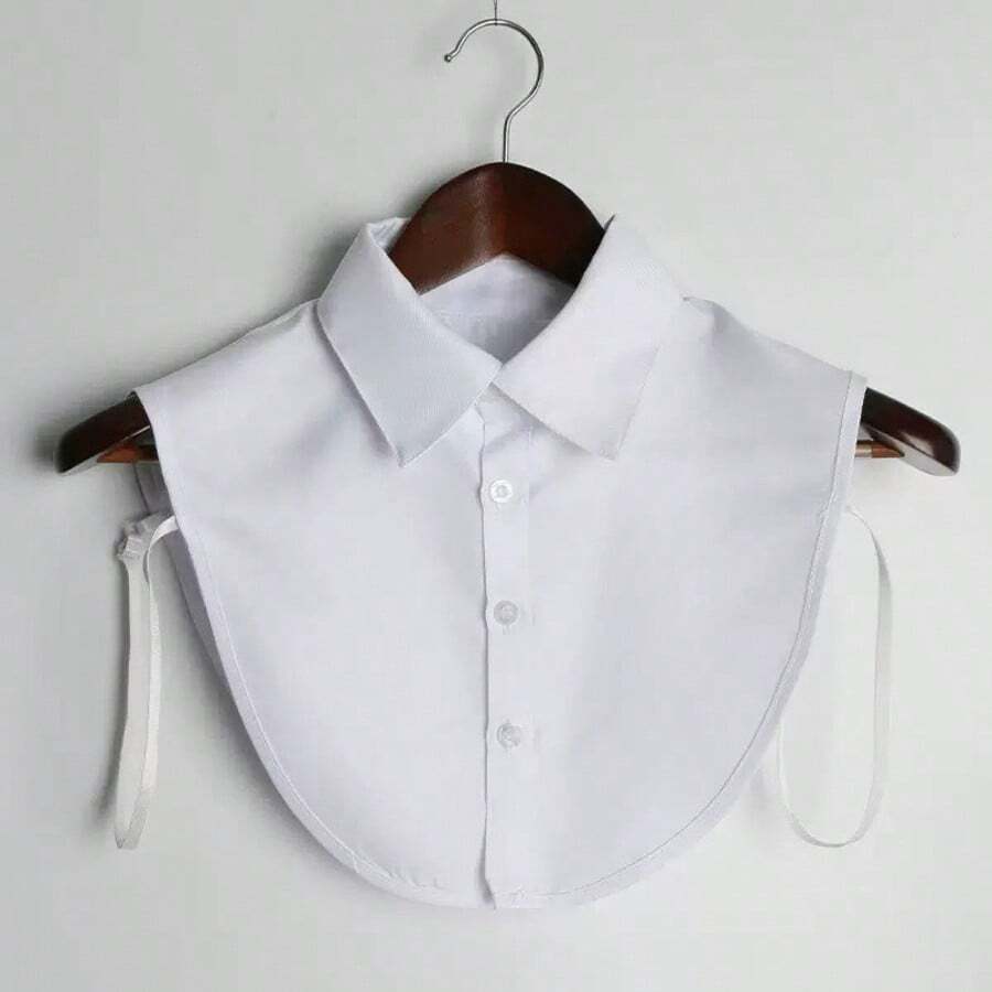 A White Chiffon Pointed Collar Fake Collar,Festival,Travel - White - View 1