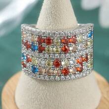 Fashionable Wide Band Ring, Suitable For Women To Wear As Decorative Wedding Band, Features Bohemian Beach Style Accessory. Ideal For Daily Wear, Festivals And Various Occasions, A Great Gift For Ladies. - Silver - View 6