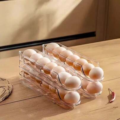 Estante de un solo nivel para huevos para almacenamiento en el refrigerador, un elemento esencial para la organización de la cocina, cesta para recoger huevos para la conservación y el almacenamiento en la cocina