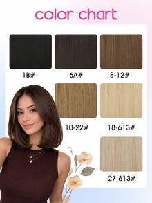 12 Inch Short Straight Hair Invisible Mesh Hair Extensions For Women, Synthetic Hair Pieces With Thin Soft Lace Mesh And Invisible Hair Clips - Multicolor - View 8