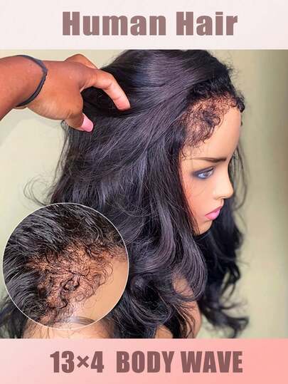 【水波波头】水波波头假发，短款，预先拔毛，真人发假发，13x4蕾丝前额假发，真人发水波波头假发，适合女性，易于佩戴，新手也能轻松佩戴，短款，日常自然假发，自然黑色假发，优雅休闲的13x4蕾丝前额假发，真人发无胶假发，预先拔毛，180%密度，短款水波波头，带婴儿发，适合女性，易于打造女性发型，长度8-16英寸