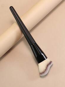 1 set Pinceau de fond de teint, Pinceau à poudre, Pinceau blush incliné, Pinceau blush liquide/crème, Pinceaux de maquillage professionnels - Noir - Voir 7
