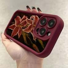 Funda de teléfono de TPU con patrón de pintura al óleo vintage de lirio compatible con iPhone 16 PROMAX, 15 PROMAX, 14, 16 PLUS, 15, 13P, 12, 11, X, XR, XS MAX, funda de silicona mate de color a prueba de golpes con protección de lente, compatible con la serie a prueba de agua y resistente a los arañazos,mobile phones, bags, mobile accessories, phone cases, room decoration, accessories, transparent phone cases, summer, phone straps, men's phone cases, black phone cases, pink phone cases, mobile case for men, mobile case for women, mobile phone protection, beach accessories, strawberry treats, phone protection covers. - Estilo (1 pieza) - Ver 2