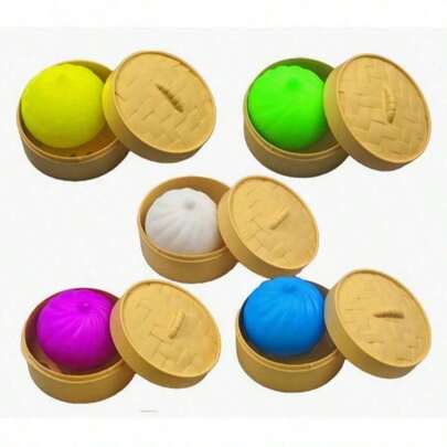 Random Color Soft Dumpling Squeeze Toy, Steamed Bun Pressure Ball, Adult Gift, Soft Toy, Cute Item, Nee Doh, Cheese Soft Toy, Soft Dumpling, Stress Relief Toy