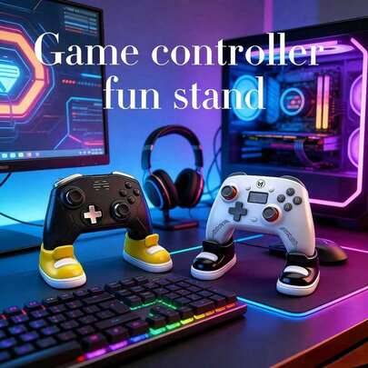 Giá đỡ tay cầm chơi game được thiết kế như giày thể thao, giá đỡ tay cầm chơi game chống trượt phù hợp cho game thủ, giá đỡ tay cầm chơi game thời trang để cất giữ và sắp xếp đồ dùng chơi game trên bàn làm việc.