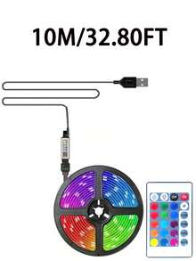 100ft Bedroom LED Light Strip, Smart RGB LED Lights Strips Controlled By App/Remote, Color Changing & Dimmable, Available In 1m/3 Meters/5m/10m/20m/50m, Suitable For Home, Party, Bedroom, Smart Device Control, Room, Home, Kitchen, Living Room, Holiday Party Decoration - Colored Light - View 18