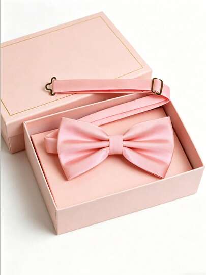 1 pieza Corbata de moño ajustable de color brillante, adecuada para bodas, fiestas y uso diario