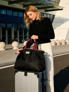 可重复使用可折叠购物袋，带提手，大容量抽绳手提袋，轻便耐用，日常携带收纳袋，可机洗，多种颜色可选。适用于婚礼、生日、海滩、健身房、工作和办公室等场合，是送给女性、母亲和女士的理想礼物。 - 彩色 - 查看 5