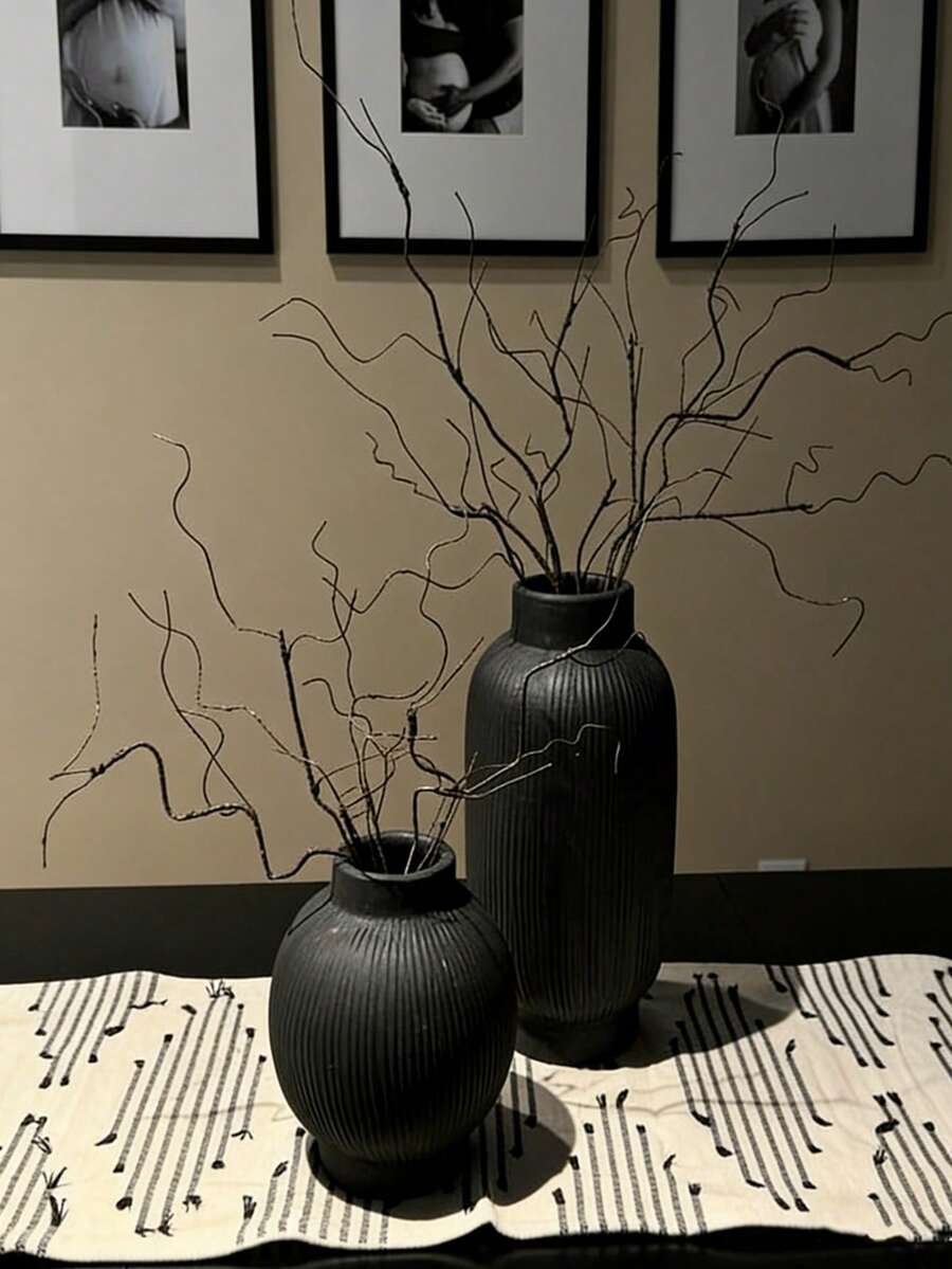 1pc/3pcs/5pcs Artificial Curly Willow Branches Decor, Brown Twig Floral Bouquet, Tall Suitable For Vase, DIY Crafts, Wedding Floral Arrangements, Home Decor, Indoor, Vintage Vine And Twigs For Home, Garden, Hotel, Office, Party, Kitchen - Black - View 1