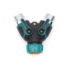 Bộ chuyển đổi ống tưới nhỏ giọt cho vòi nước sân vườn 3/4" US, 1/2" EU, đầu nối chia ống mềm hai chiều. - Màu xanh lá cây đậm - Xem 4