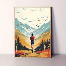 Póster 2D plano, 2D plano, 1 pieza, 30.48X40.64 cm, Trailrunner para aventureros - Arte de pared inspirador para amantes de la naturaleza con impresiones creativas en lienzo, perfecto para decorar paredes en hogares, dormitorios, cocinas, salas de estar, baños, hoteles, cafeterías - Sin marco - Ver 2