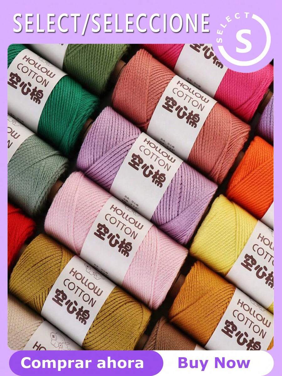 2mm Hollow Cotton Yarn, Suitable For DIY Crochet Bags, Handmade Knitting, Hats, Round Ropes, Pearl Strings - LUGU - View 1