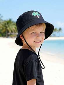 1pc 2-6Y Toddler Boys' Coconut Tree Bucket Hat, Cute Summer Sun Hat, Lightweight Quick Dry Soft Material, One Size Fits Most, Washable For Beach, Outdoor Play, Camping - 1PC - View 10