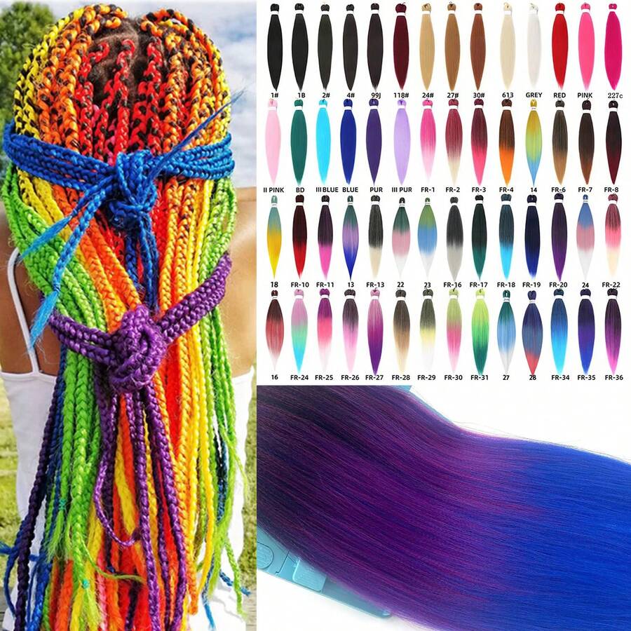 26 Inch Pre-Stretched Braiding Hair, 1 Pack, Heat Resistant Synthetic Braiding Hair, Yaki Texture, Professional Braiding Hair Extension