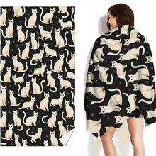 1pc Cute Cats Pattern Beach Towel High Water Absorption Quick Drying Soft Lightweight Perfect For Yoga Swimming Camping Soft Texture Towel - A - Xem 6