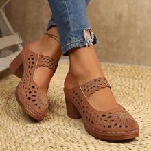 Women's Hollow Out Chunky Heel Mules Slip On Clogs For Beach Vacation Daily Commute Shopping Outdoor Summer Wear Sporty Hollow Out  Sandalias De Mujer Elegante Tenis Tenis Para Mujer Sandalias Elegantes De Mujer Zapatos De Mujer Tacones De Mujer Elegantes Zapatos Elegantes De Mujer Zapatillas Para Mujer Zapatos De Mujer Tacones Zapatillas Elegantes De Mujer Flip Flops Platform Heels For Women Wedge Heels For Women Jelly Sandals Women Botas Vaqueras Para Mujeres Platform Heels Jelly Sandals Jelly Sandals Birkenstocks Mother Gifts - 駝色 - 查看 3