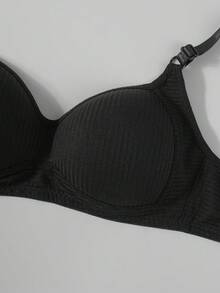 Sujetador sin aros de costillas sencillo para niñas preadolescentes de 13 a 16 años - Negro - Ver 3