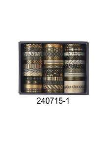 36 Rolls/Box, Geometric, Striped Pattern Washi Tape Set - Delicate Bronzing And Silver Workmanship, Creative Thin Strip Tape Rolls, Diary Decoration Materials, Scrapbooks And Crafts For Unique Gift Wrapping And Party Decoration Back To School - 240715-4 - 查看 14