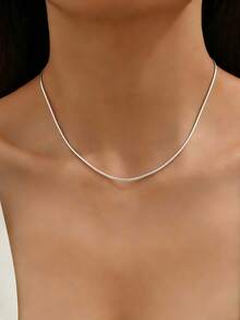 1 chiếc dây chuyền nữ, thiết kế thanh lịch, kiểu dáng độc đáo, thích hợp làm quà tặng cho các dịp lễ, Ngày của Mẹ, Ramadan, sinh nhật. - Bạc - Xem 4