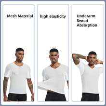 NOSWEAT S-XL Herren Schweißabsorbierendes T-Shirt, integrierte Achselhöhlen-Schweißpolster, atmungsaktives Anti-Schweiß Unterhemd, schnelltrocknende Kurzarm-Basisschicht geeignet für Arbeit, Sport und Sommer - Herrenweste - Übersicht 9
