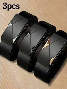 3pcs/1pc Men's Formal Style Automatic Buckle Belt, Versatile For Husband, Men And Family Members For Daily And Formal Occasions - Multicolor - View 14