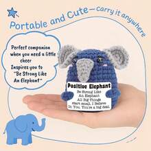 1pc Elephant Mini Fun Crocheting Elephant Gifts–Cute Handmade Inspirational Gifts Suitable For Men, Women, Teenagers, Friends And Colleagues–Interesting Desktop Decorations For Birthdays, Graduation Ceremonies And Offices. - Multicolor - View 3
