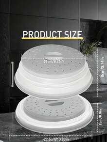 1pc Microwave Splash Guard, Expandable Food Heating Splash Cover, Foldable Drain Basket, Refrigerator Fresh Keeping Cover, Microwave Splash Guard With Draining And Covering Functions, Dishwasher , Kitchen Accessory, Organizing And Storage, Essential Kitchen Household Item - Multicolor - View 9