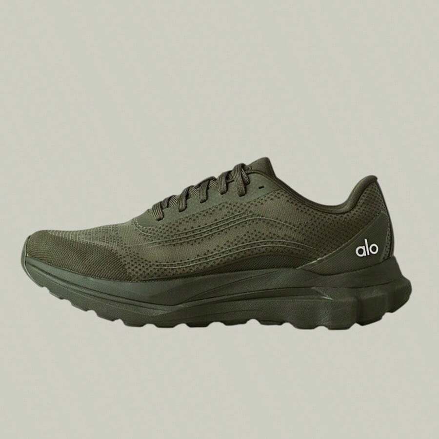 Alo Yoga Alo Runner - Authentic Premium Performance Sneakers | Viral 2026 Unisex Breathable Mesh Running Shoes | Dual-Density Cushioning Luxury Trainers | Iconic Minimalist Aesthetic Fitness Footwear | High-End Athleisure Streetwear - 橄欖綠 - 查看 1