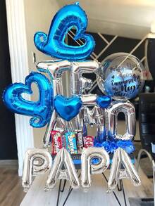 9件組 TE AMO PAPA 字母氣球套裝（黑色、金色、銀色）愛你爸爸，適用於父親節派對、室內攝影背景裝飾、最佳爸爸節日裝飾 - 多色 - 查看 3