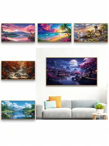 27,6 x 15,7 Zoll (ca. 70 x 40 cm) großes digitales Ölgemälde-Set für Erwachsene – DIY-Acrylfarben-Set, ungerahmt, perfektes Geschenk zum Geburtstag, Vatertag, Weihnachten, Muttertag und Valentinstag - Verschiedenfarbig - Übersicht 12