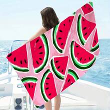 1pc Vibrant Watermelon Pattern Beach Towel - Lightweight Super Soft Fiber, Sand-Proof Quick Dry, Perfect For Travel And Beach Fun, Pool Essential | Tropical Style Towel | Lightweight Towel - Multicolor - View 8