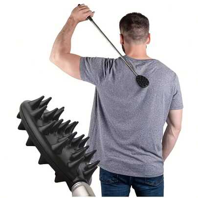 Dụng cụ gãi lưng hình cây xương rồng có thể kéo dài với gai 1/4" và 1/2" | Chất liệu PVC bền chắc, phù hợp cho cả nam và nữ, thao tác bằng một tay, chiều dài có thể điều chỉnh, dễ dàng mang theo khi đi giường, ghế sofa hoặc du lịch - Thiết kế hình cây xương rồng bền bỉ.