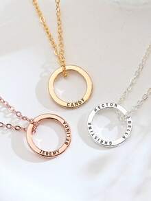 1 chiếc dây chuyền khắc tên theo yêu cầu, dây chuyền bạc hình tròn, trang sức thủ công cá nhân hóa, quà tặng Ngày của Mẹ cho mẹ, quà tặng gia đình, dây chuyền khắc tên theo yêu cầu với 1-3 tên có thể tùy chỉnh, quà tặng Lễ Phục Sinh, dây chuyền khắc tên theo yêu cầu, quà tặng dây chuyền cá nhân hóa - Nhiều màu - Xem 4