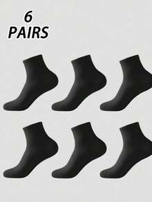 2/6/10 Two-Tone Solid Color Sports Socks (Black & White) Simple Style Men's Belted Design Durable & Anti-Slip Basketball Socks - Multicolor - View 6