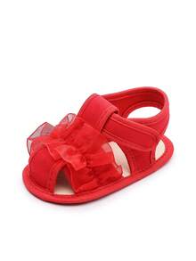 Baby First Walking Shoes 0-1 Year Old Lace Sandals - Red - View 8