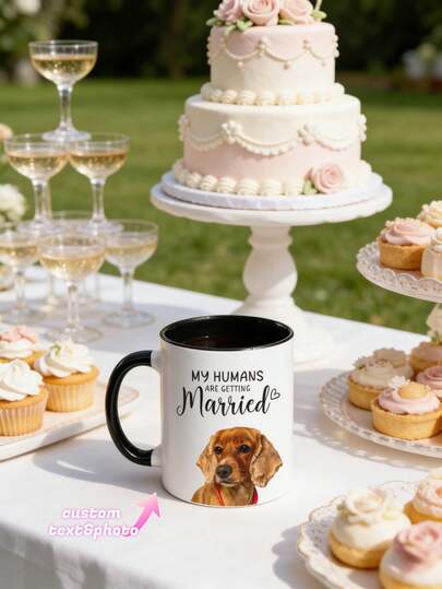 1 pieza Taza personalizada con foto y nombre de mascota, taza de café personalizada con perro o gato, taza con texto "Mis humanos se están casando", taza con retrato personalizado de mascota, regalo de compromiso y boda para amantes de las mascotas, taza divertida para pareja, recuerdo de despedida de soltero, regalo de aniversario, cumpleaños, Navidad para él o ella