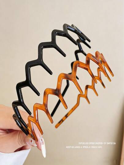 2 piezas Diadema elegante de mujer con estampado de leopardo y ondas, accesorio de moda con estilo deslizante, diadema ondulada cómoda con dientes, regalo ideal para hombres y mujeres, adecuado para fotos al aire libre, vacaciones en la playa, accesorio para el cabello de principios de primavera, fácil de peinar, ¡artículo práctico!