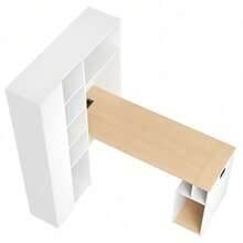 Home Office Desks - White + MDF+Left - View 10