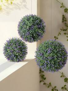 Boule d'herbe de Noël en feuille de pomme artificielle, approvisionnement en gros, blanc/vert, en matériau PE, résistant aux UV, facile à démonter. Convient pour la décoration intérieure de bureau, salon et chambre à coucher ; fêtes de piscine extérieure, mariages et décoration de jardin ; décorations de Noël ; articles de décoration pour la maison. - Multicolore - Voir 3