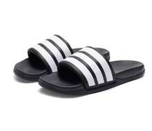 Adidas 男女鞋ADILETTE COMFORT 2.0運動休閒拖鞋 - 黑與白 - 查看 6